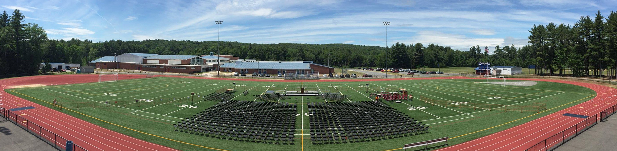 Aerial view of the football field