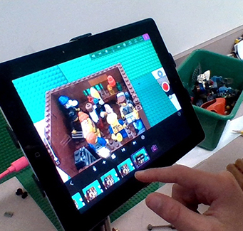 Student using a tablet computer 